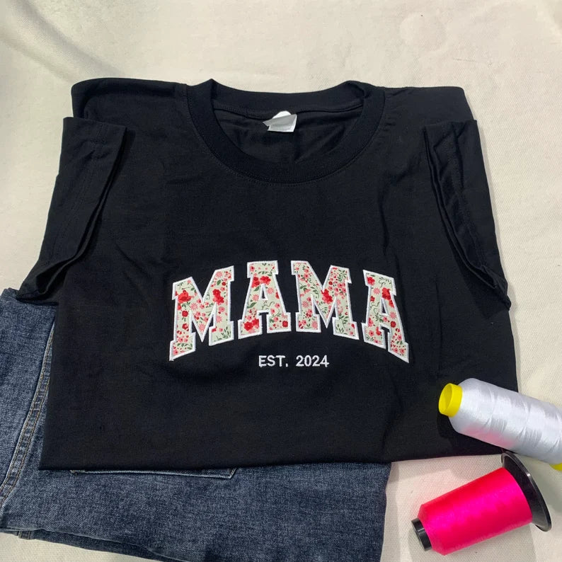 Embroidered MAMA T-Shirt: A Heartfelt Gift for Moms Everywhere