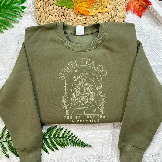 Suriel Tea Embroidered Sweatshirt: A Cozy Gift for Mom and Book Lovers