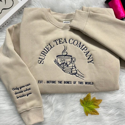 Suriel Tea Embroidered Sweatshirt: A Cozy Gift for ACOTAR Fans and Book Lovers